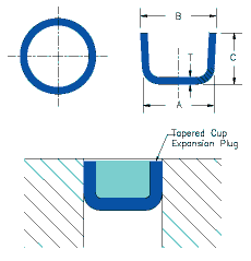 tapered cup expansion plug drawing