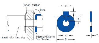 internal-external tab washer drawing