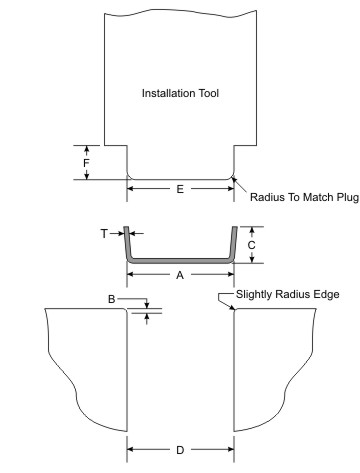 tapered cup expansion plug drawing